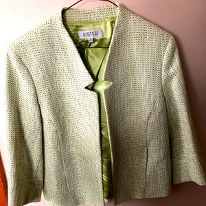 Kasper 3/4 sleeve green suit jacket